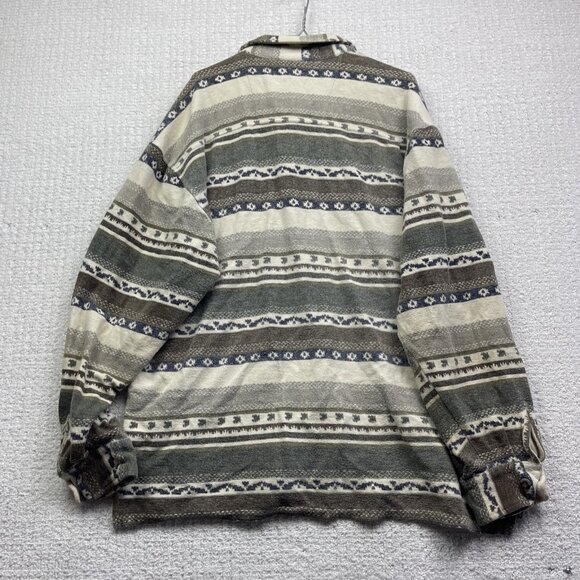 VTG Private member Heavy Button-Down Over Shirt L Aztec Southwest Pattern Retro - Picture 12 of 16